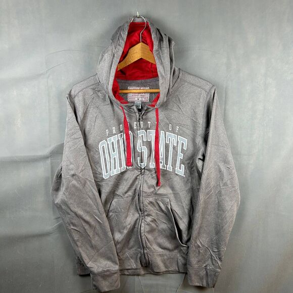 Ohio State Varsity Property of Apparel Full Zip Hooded Men Medium Gray Polyester - Picture 1 of 7